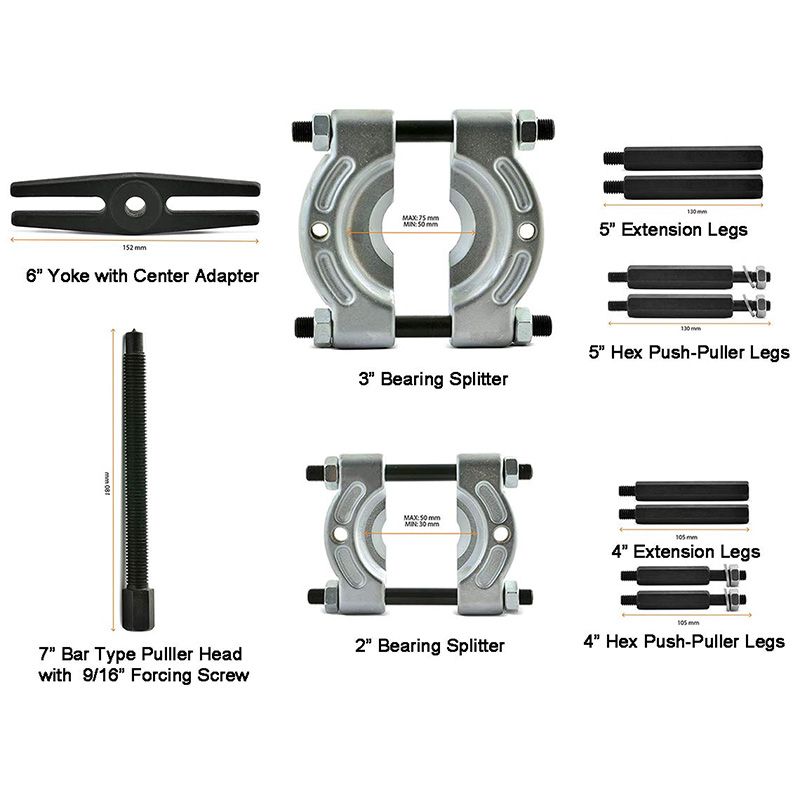 12 PCS Bearing Separator And Puller Set Bearing Removal Tool Set