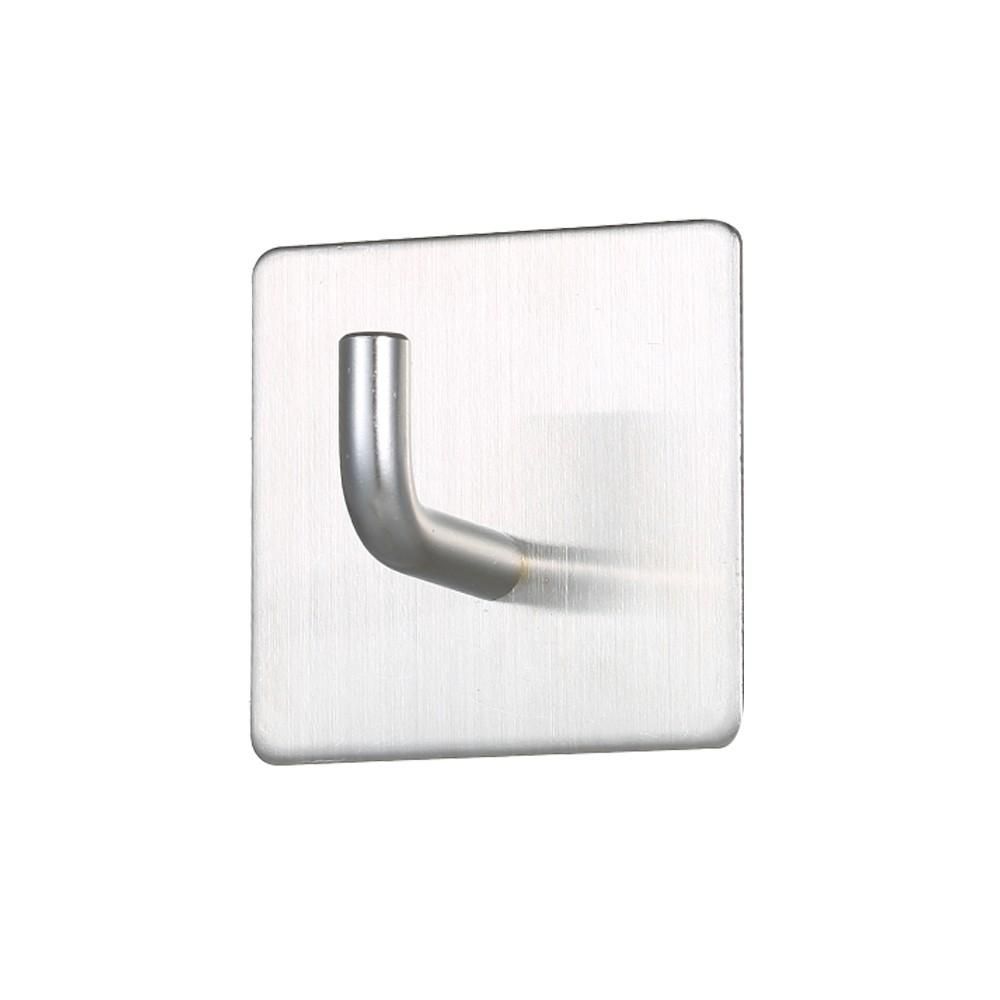 304 Stainless Steel Adhesive Hook Set Pack of 4 Hooks Rustproof Heavy Duty Sticky Hooks for Home Bedroom Living Room Kitchen Bathroom Wall Cabinet