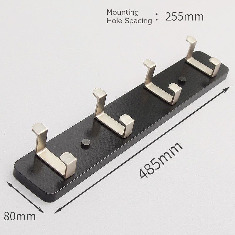 3/4/5 Hooks Creative Hook Wall Coat Rack Bedroom Furniture Clothes Hanger Hooks Living Room Closet Wooden Hat Rack Coat Hanger Black 4 Hooks