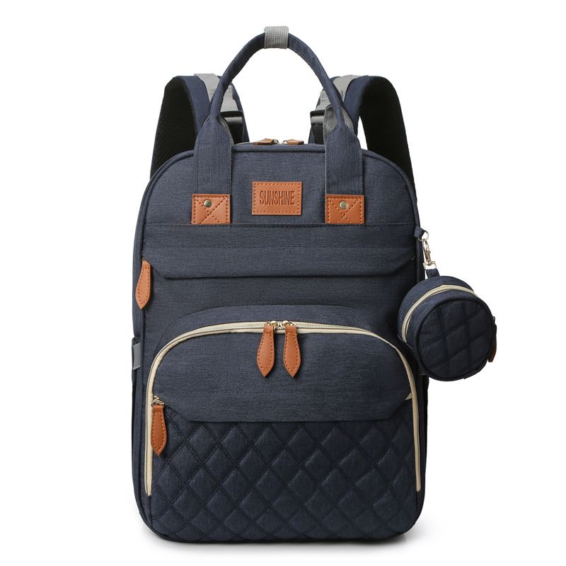 Baby Diaper Bag Backpack With Changing Station Multifunction Potable Large Capacity Mom Diaper Baby  Bag Outdoor Travel Baby Bed. Blue