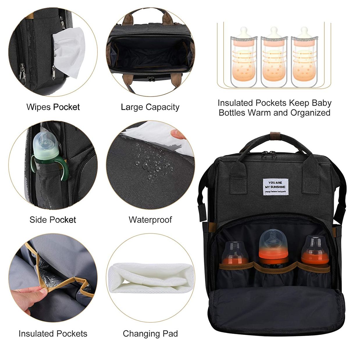 You Are My Sunshine 3-in-1 Travel Foldable Baby Bed Bag