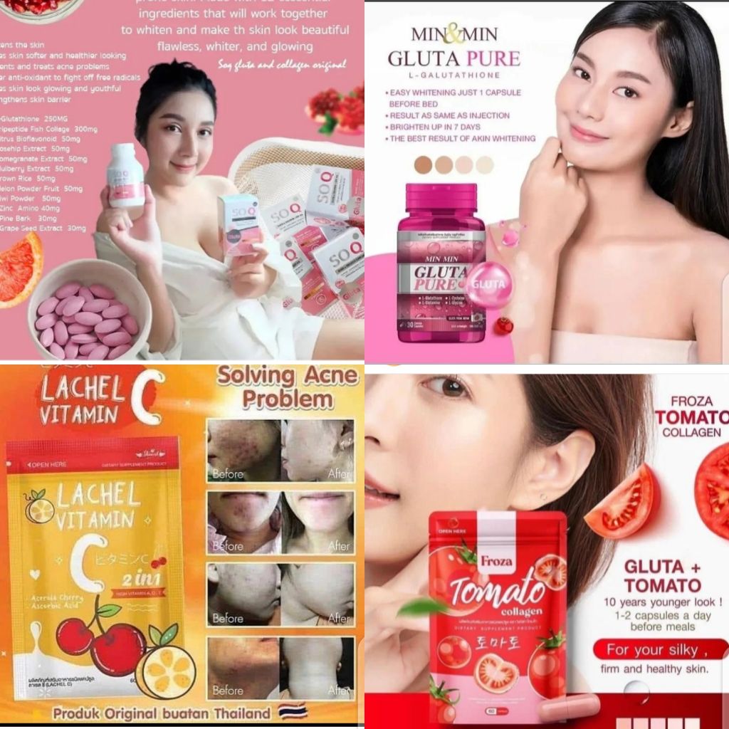 SoQ Gluta + Gluta Pure + Lachel Vit C + Tomato- Beauty Combo