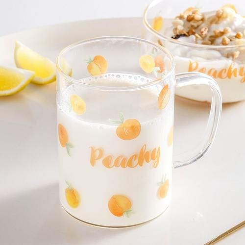 Dessert Glass Cups Fruit Salad Bowl Breakfast Dining Coffee Mug Cups Set Girl Gift Kitchen Vaso Home Drinkware DF50BL