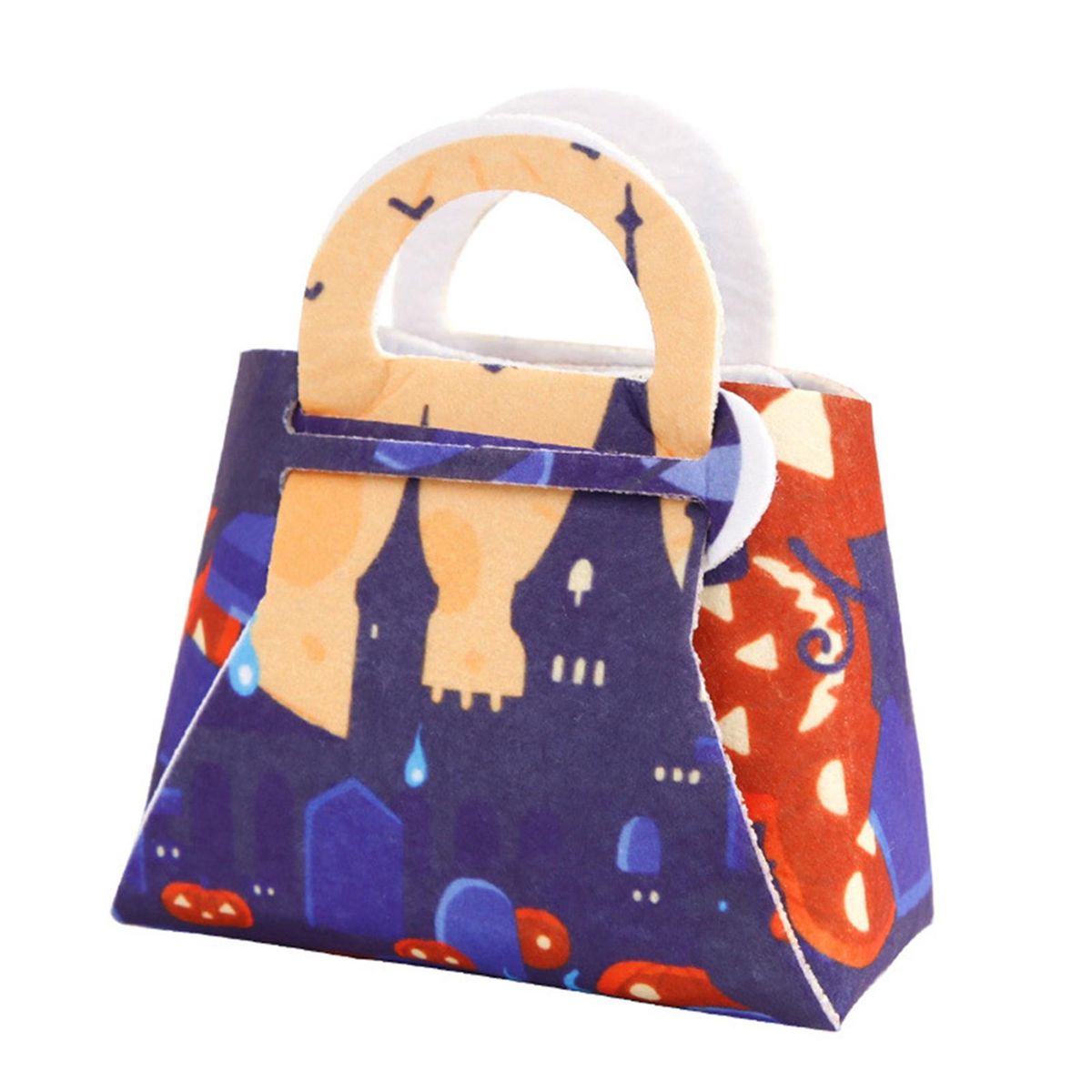Halloween Treat Snack Goodies Gift Handbag Non-woven Pumpkin Ghost Bat Blue