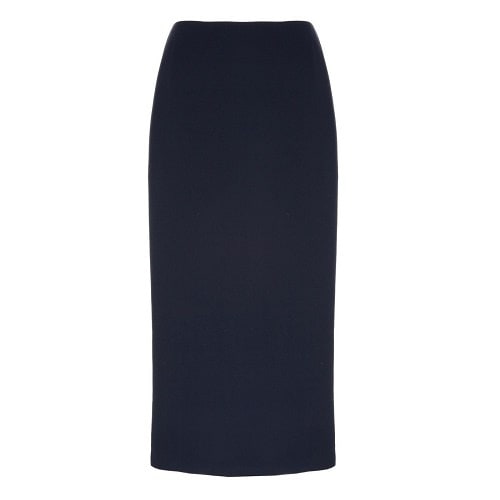 Petite Feminine Silhouette Kick Pleat Skirt - Blue