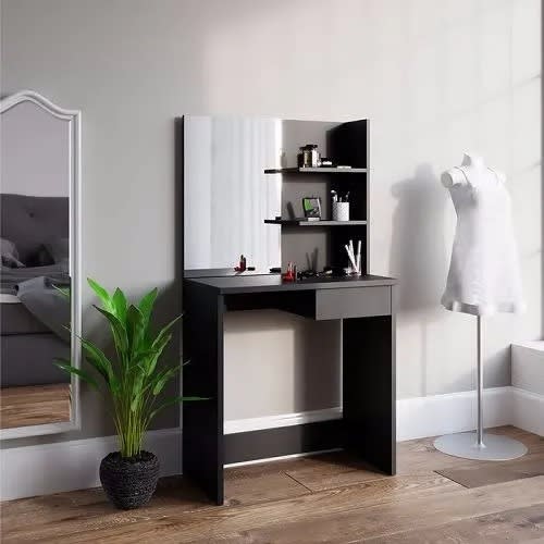 Dressing Table With Mirror -Black