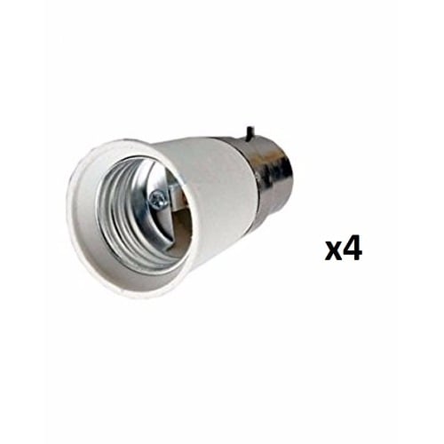 4Pcs B22 Lamp Holder Converter: Pin  Adapter To Screw Light Bulb