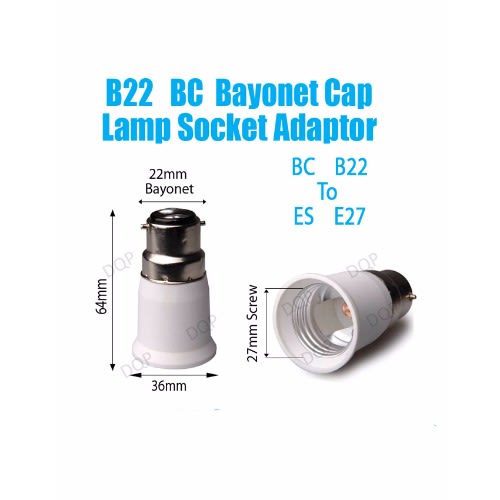 4Pcs B22 Lamp Holder Converter: Pin  Adapter To Screw Light Bulb