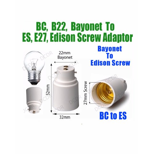 4Pcs B22 Lamp Holder Converter: Pin  Adapter To Screw Light Bulb