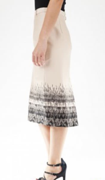 Ex-Debenham Printed Pencil Wiggle Skirt- Cream