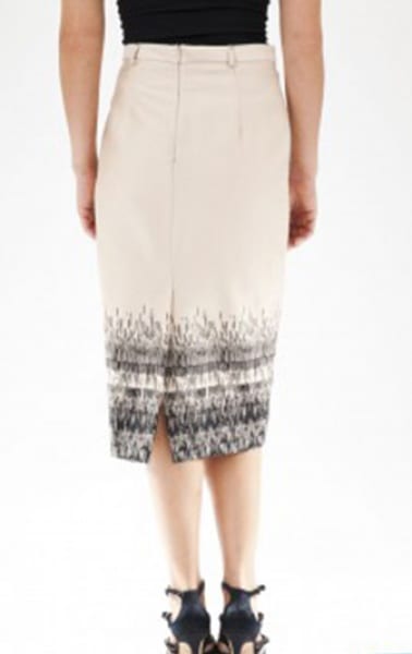 Ex-Debenham Printed Pencil Wiggle Skirt- Cream