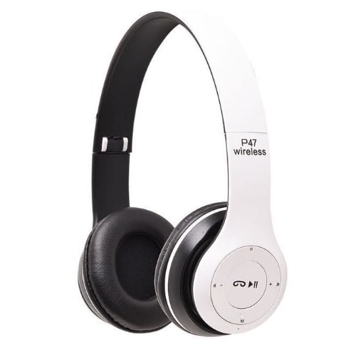 P47 Bluetooth Wireless Headphone For Samsung- iPhone- Android - White