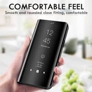 Clear View Protective Flip Case Pouch For Samsung Galaxy A03s- Black