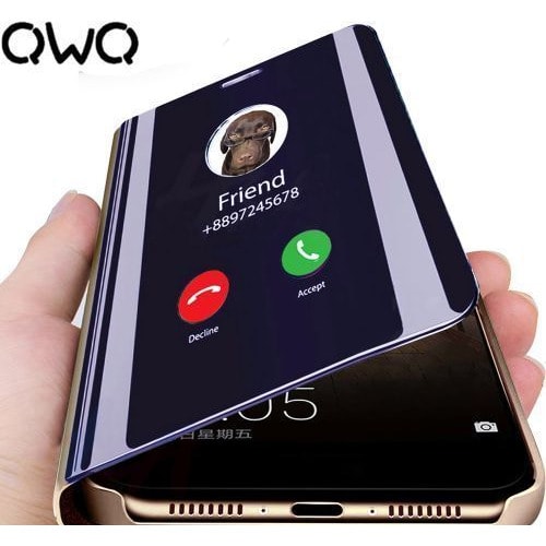 Clear View Protective Flip Case Pouch For Samsung Galaxy A03s- Black