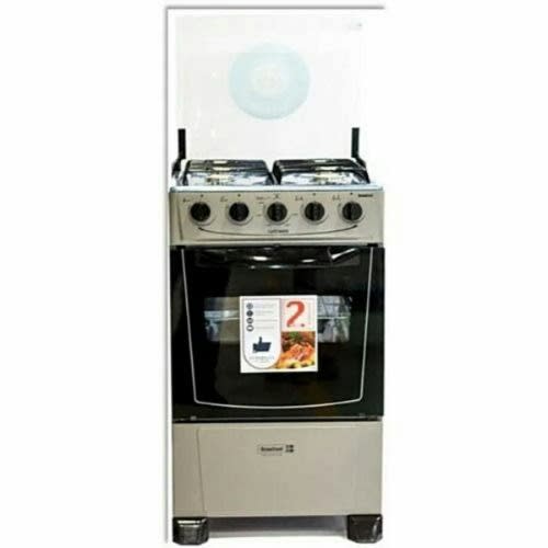 50cm X 55cm  -4 Burner Standing Gas Cooker With Oven - Grey