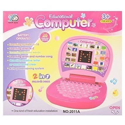 Educational Computer Abc And 123 Learning Kids Laptop With Led Display And Music