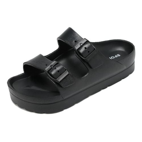 Thick-soled Lady's Non-slip Beach Slippers - Black