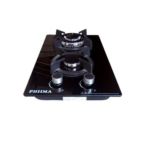 2 Burner Ceramic Built In Hob - Black