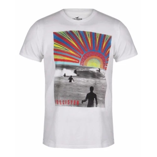 Hollister Men's Beach Print T-shirt - White