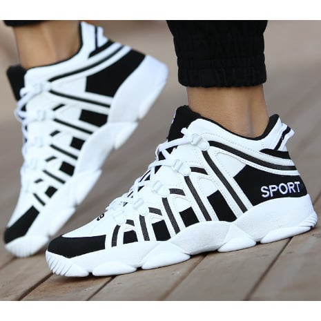 New Unisex Trendy Sports Sneakers - Black/white