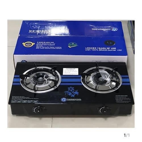 Table Top Gas Cooker - Double Burner - Glass