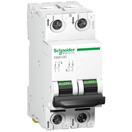 Acti 9 Miniature Circuit Breaker - C60h - 2 Poles - 63 A - C Curve|| A9N61539