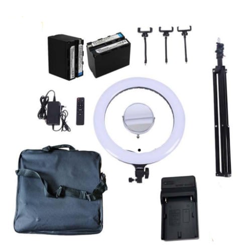 48cm Led 18 Inches Dimmable Ring Light + Rechargeable Backup Battery