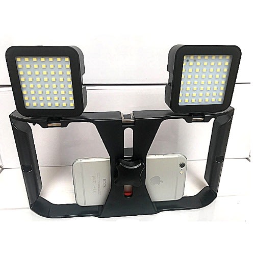 Smartphone Video Stabilizer  Rig +  2 Units Of Video Camcorder Light