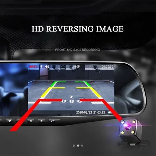 Fhd 1080p Car Dvr Double Lens Car Camera - Rearview Mirror Video Recorder