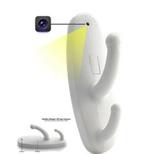 Mini Hanger Hook Spy Camera - Dvr Motion Detection 1080p - White