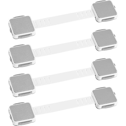 Child Safety Double Lock Structure - No Drilling  - Grey & White