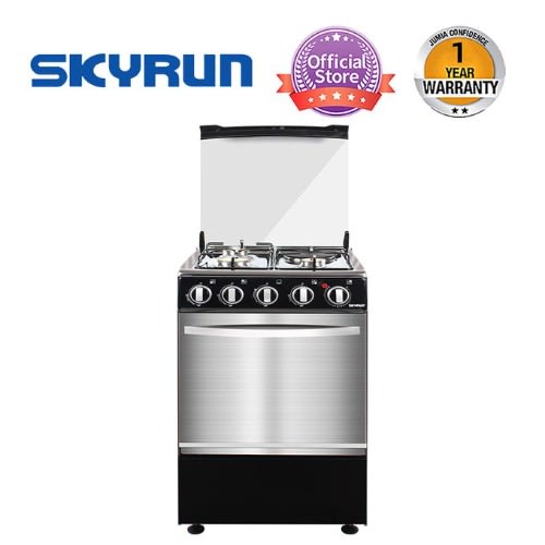 3 Burners + 1 Electric Hotplate Gas Cooker- Gcs-3g1e/k Black