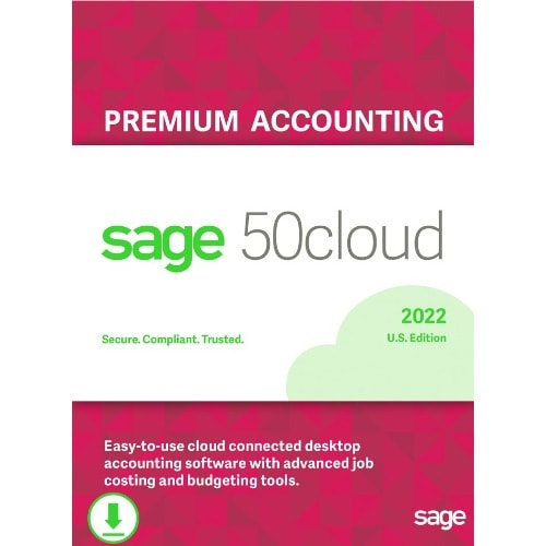 Sage 50 Premium Accounting Software 2022 Activation License- 5 User Edition