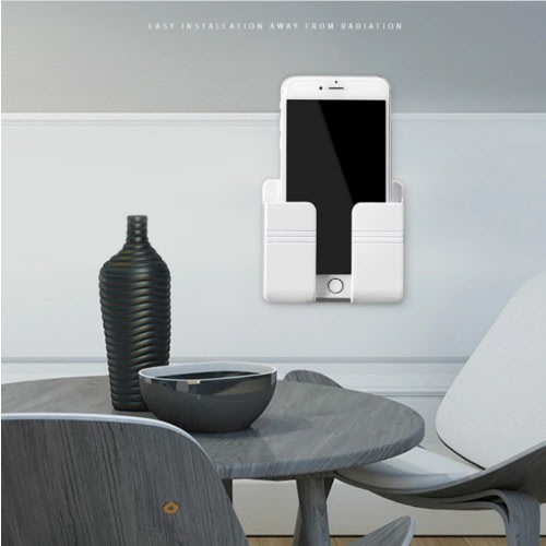 Wall Mount Cell Phone Charger Holder - White