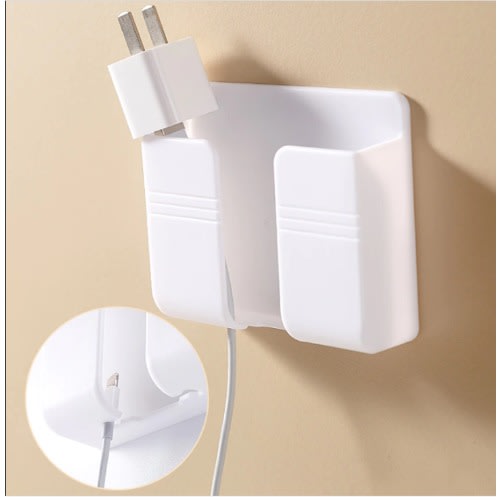 Wall Mount Cell Phone Charger Holder - White