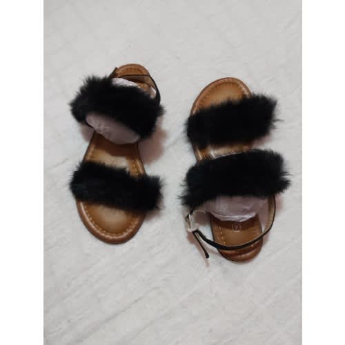 Fur Sandal Black