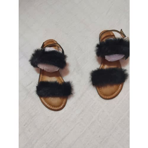 Fur Sandal Black