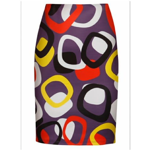 Separate Circles Midi Pencil Skirt - Multicolor