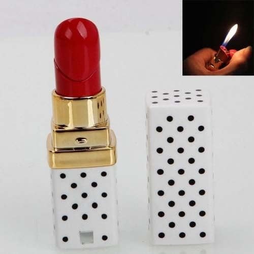 Lipstick Shaped Refillable Cigarette Lighter - White