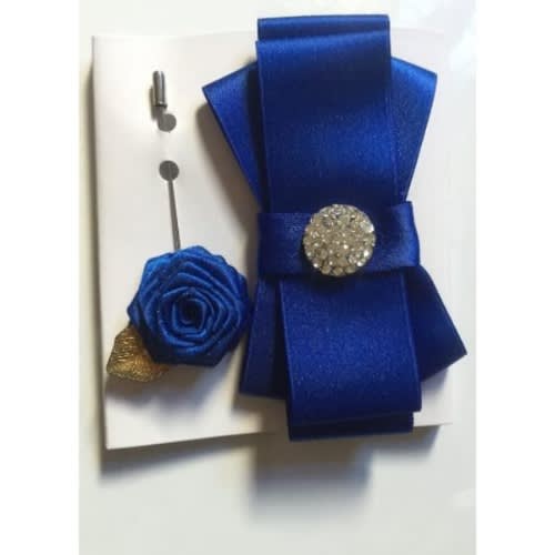 Men's Multiple Pattern Bow Tie Blue