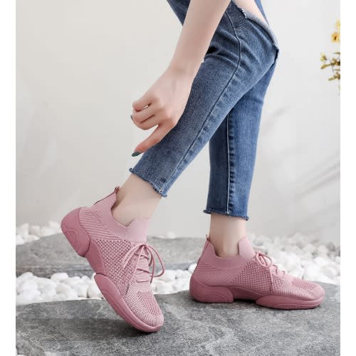 Female Tennis Socks Sneakers - Pink
