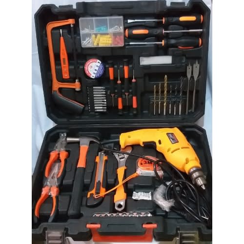 Tools Box Kit Set With Electric Drill 13mm Machine
