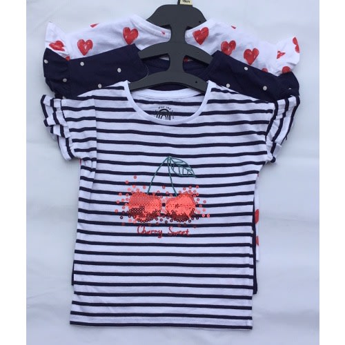 3 Piece Girl's Short Sleeve Blouses
