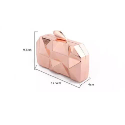 Metallic Prism Style Clutch Purse - Rose Gold
