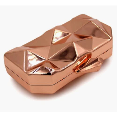 Metallic Prism Style Clutch Purse - Rose Gold