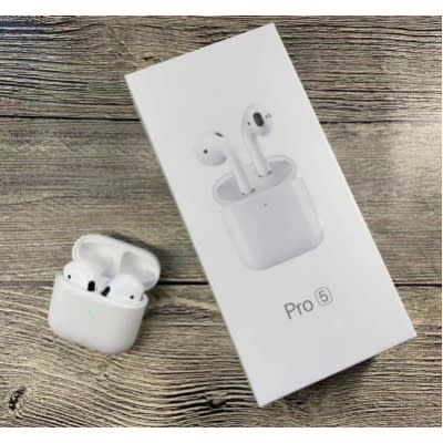 Pro 5 Bluetooth Earphones - Noise Reduction + Free Case - White