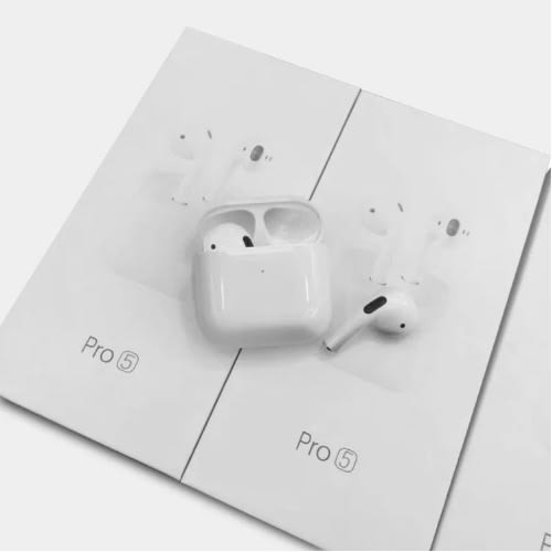 Pro 5 Bluetooth Earphones - Noise Reduction + Free Case - White