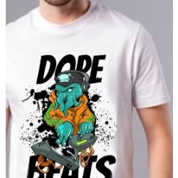 Unisex Printed Shirt - Dope Beats - White
