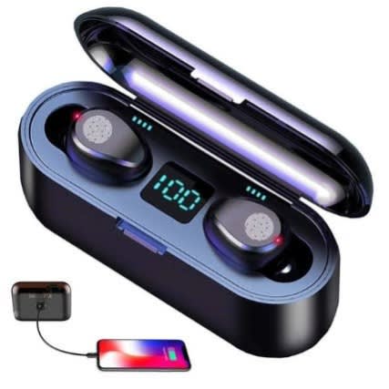 Fingerprint Bluetooth Earbuds With 2000mah Powerbox