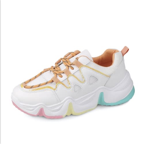 Ladies Sneakers With Orange Lace